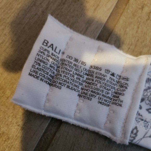 bali minimizer bra 38dd White Gray Floral Underwire Unlined 3385 - Picture 3 of 3